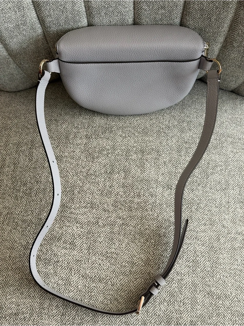 kate spade Two-Tone Gray & White Pebbled Leather Crossbody Belt Bag